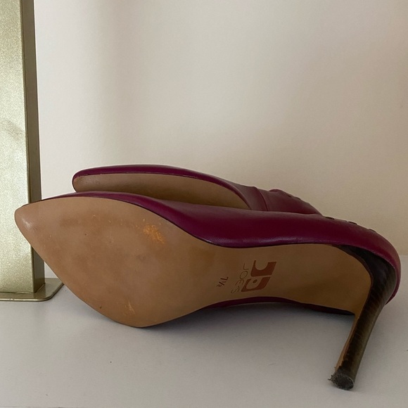 Joe’s raspberry red leather high heels pumps - Picture 7 of 10